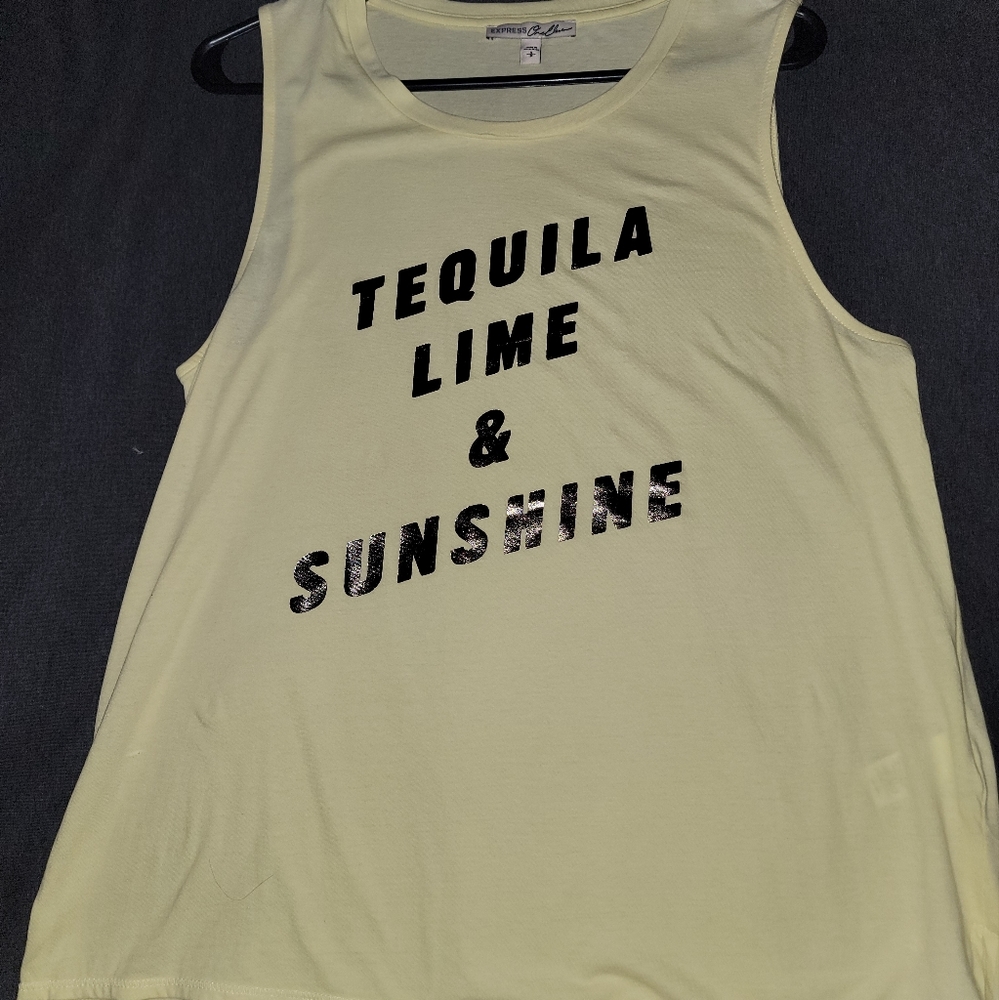 Express One Eleven Tequila Tank Top - Small - Yellow